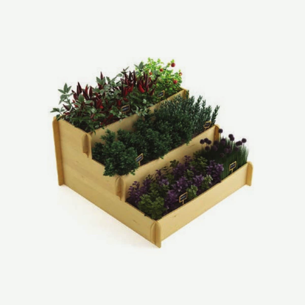 The 3 Tier Raised Bed Planter, planted